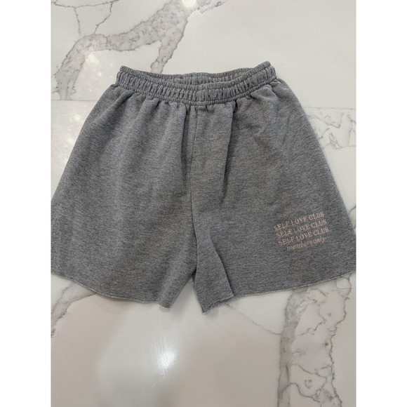 Mayfair The Label Pants - Mayfair The Label Shorts Womens S/M Gray Fleece Sweat Self Love‎ Club Lounge